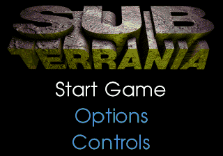 Sub-Terrania title screen for Sega Mega Drive